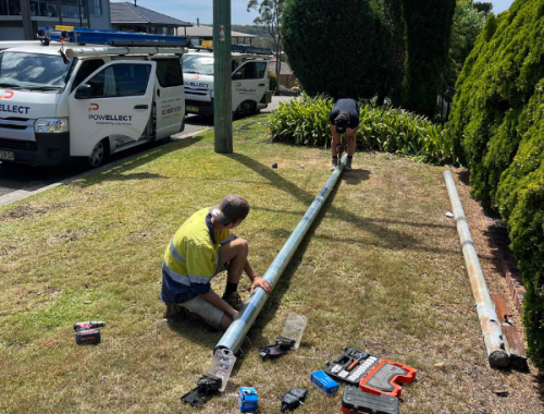 Level 2 – Poles Private pole and builder's pole installation Newcastle. Level 2 electrician.