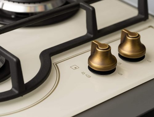 Knob switch on the modern electric stove close-up